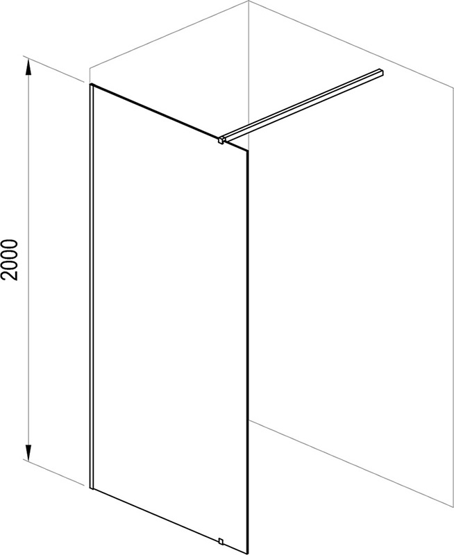 Sprchový kout Ravak Walk-In Wall 60, černá+transparent