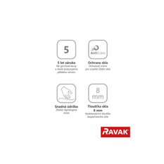 Sprchový kout Ravak Walk-In Wall 60, černá+transparent