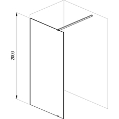 Sprchový kout Ravak Walk-In Wall 60, černá+transparent