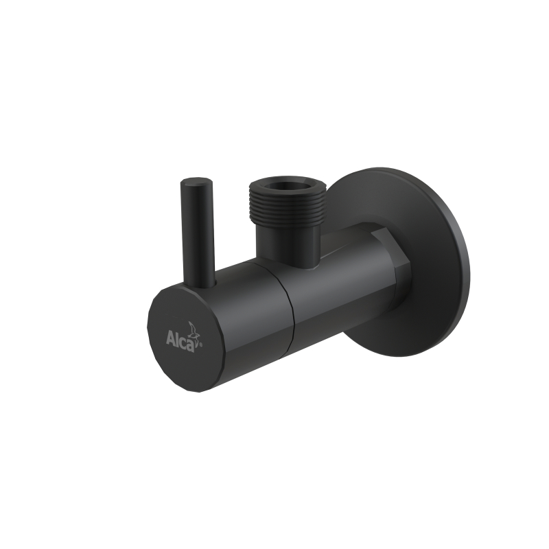 Ventil rohový Alcadrain (Alcaplast) s filtrem 1/2˝ x 1/2˝, černá-mat ARV003-BLACK