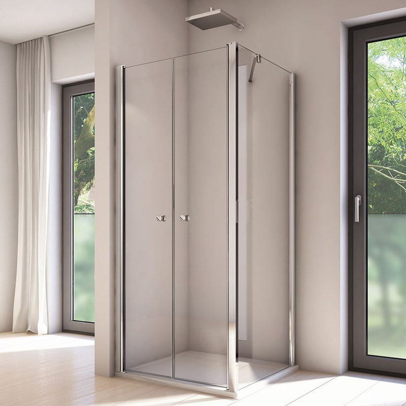 Boční stěna Ronal Solino v 90° 800 x 2000 mm, aluchrom/sklo čiré