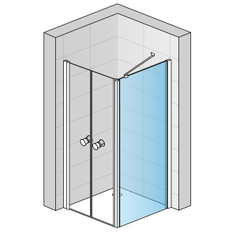 Boční stěna Ronal Solino v 90° 800 x 2000 mm, aluchrom/sklo čiré
