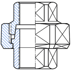 Šroubení přímé kónické pozinkované Atusa Nr. 340 FF 4˝ vnitřní/vnitřní závit