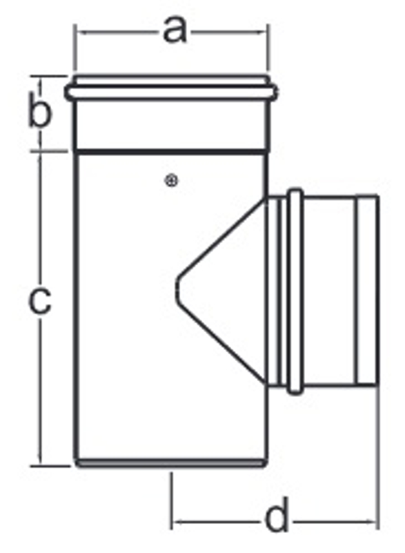 Revizní T-kus Almeva LIL DN 200/300, černá