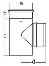 Revizní T-kus Almeva LIL DN 200/300, černá