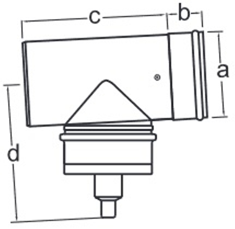 Revizní T-kus s odtokem Almeva LIL DN 200/300, černá
