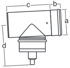 Revizní T-kus s odtokem Almeva LIL DN 200/300, černá