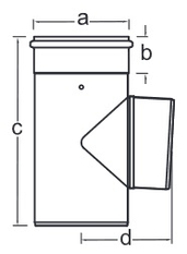 Spojovací T-kus Almeva LIL DN 200/300, černá