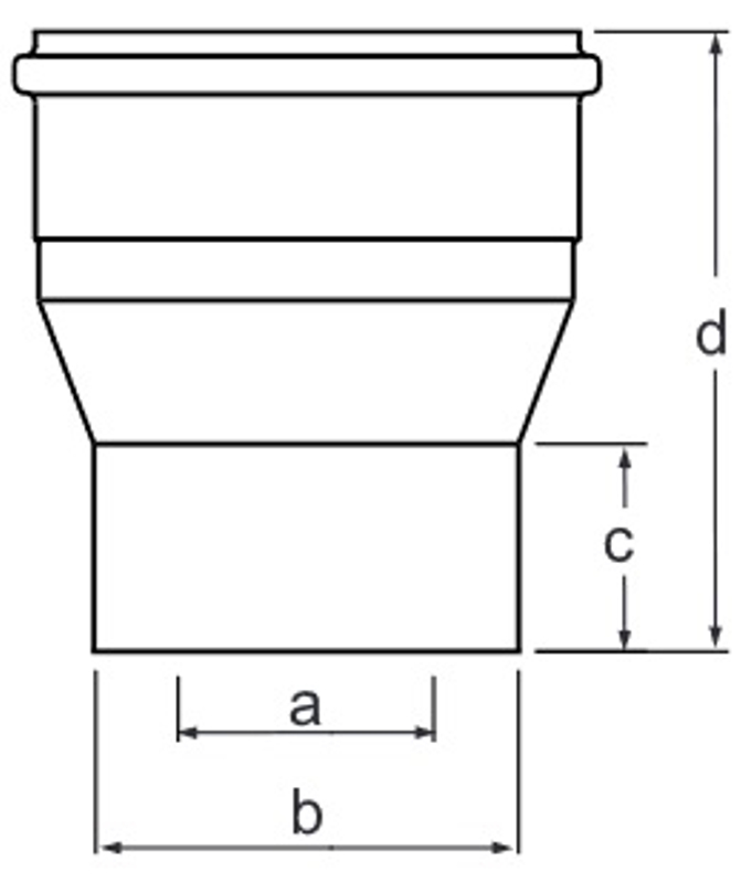 Kotlová redukce (na DN200/300) Almeva LIL DN 125/180, černá