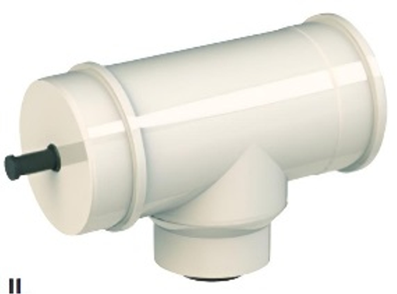 Revizní T-kus s měřícím otvorem redukovaný (na DN200/300) Almeva LIL DN 125/180, černá