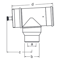 Revizní T-kus s měřícím otvorem redukovaný (na DN200/300) Almeva LIL DN 125/180, černá