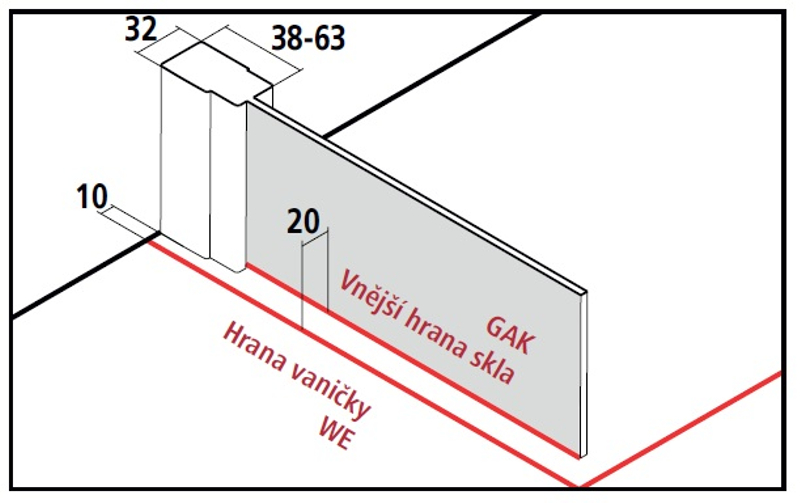 Zástěna Walk-in Wall Kermi Cada XS CKTWF stříbrná vysoký lesk, čiré ESG sklo s úpravou CADAclean 90 x 200 cm