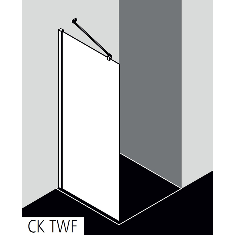 Zástěna Walk-in Wall Kermi Cada XS CKTWF stříbrná vysoký lesk, čiré ESG sklo s úpravou CADAclean 90 x 200 cm