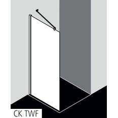Zástěna Walk-in Wall Kermi Cada XS CKTWF stříbrná vysoký lesk, čiré ESG sklo s úpravou CADAclean 90 x 200 cm