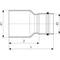 Redukce Viega Temponox s SC-Contur 1715.1xL 108,0 x 88,9