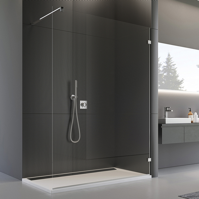 Pevná stěna Ronal Pur samostatná s L - kováním - montáž vpravo Atyp na zaměření 1001 - 1600 x 2000 mm, chrom/sklo mastercarré