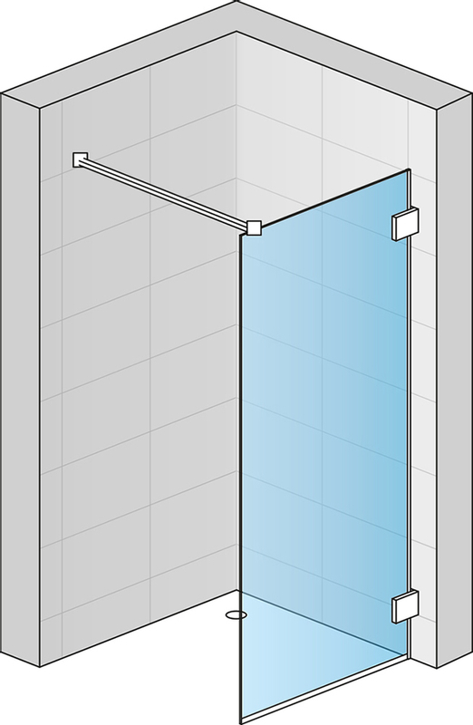 Pevná stěna Ronal Pur samostatná s L - kováním - montáž vpravo Atyp na zaměření 1001 - 1600 x 2000 mm, chrom/sklo mastercarré