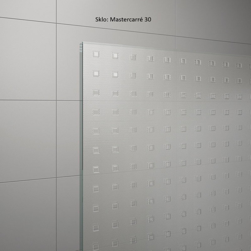Pevná stěna Ronal Pur samostatná s L - kováním - montáž vpravo Atyp na zaměření 1001 - 1600 x 2000 mm, chrom/sklo mastercarré