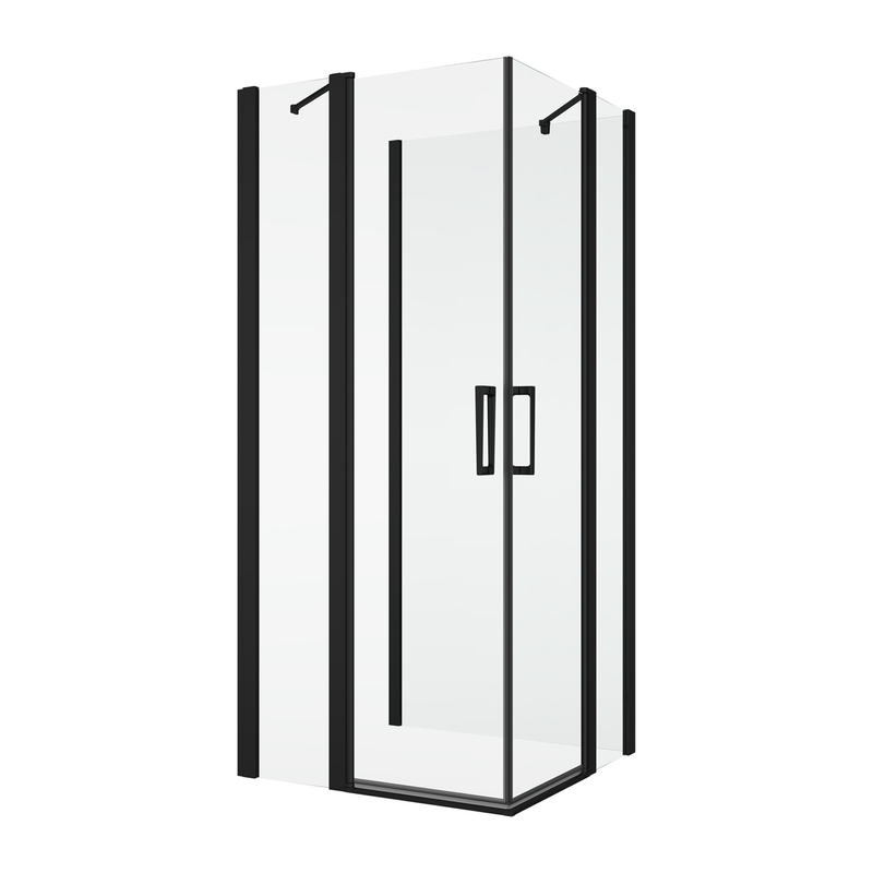 Boční stěna Ronal Divera v 90° 1200 x 2000 mm, černá matná/sklo čiré