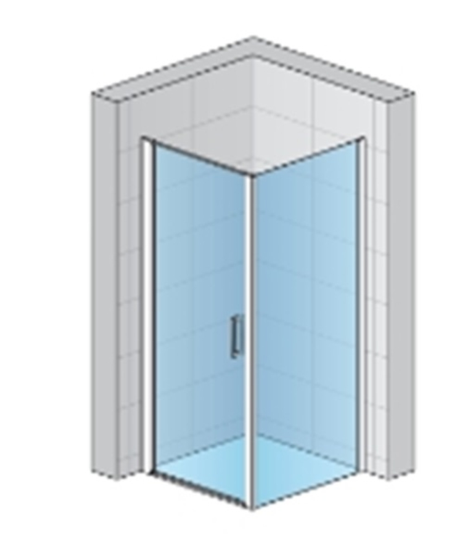 Boční stěna Ronal Divera v 90° 1200 x 2000 mm, černá matná/sklo čiré