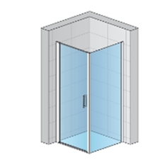 Boční stěna Ronal Divera v 90° 1200 x 2000 mm, černá matná/sklo čiré