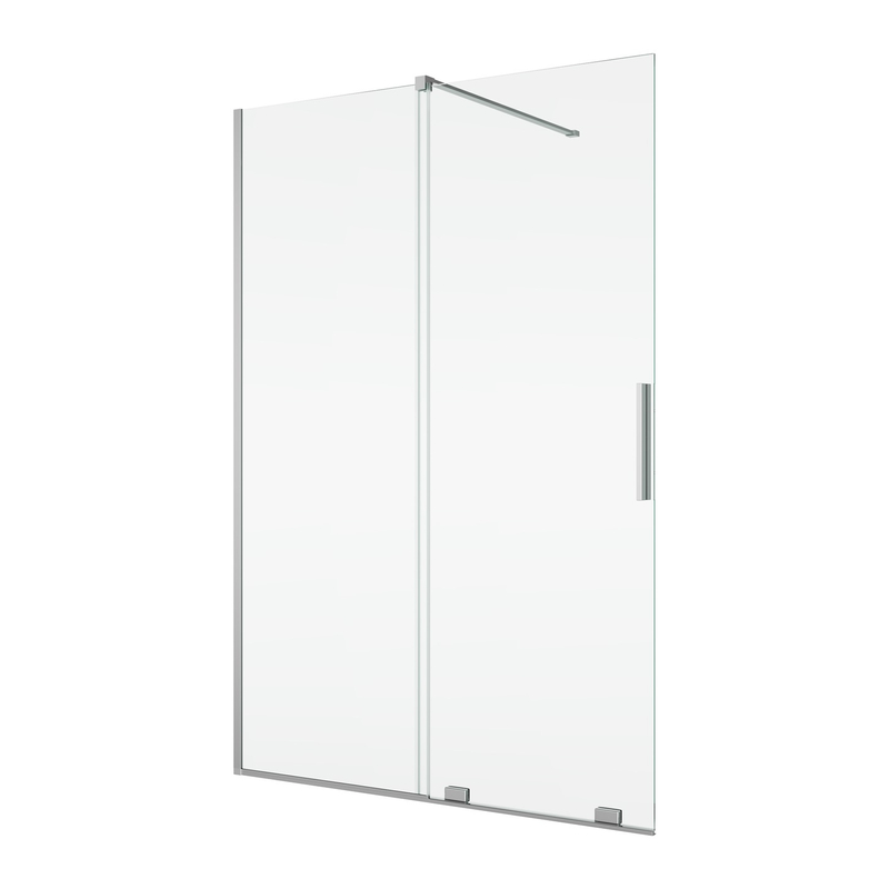 Jednodílné posuvné dveře Ronal Amalia s pevnou stěnou v rovině 1200 x 2000 mm, aluchrom/sklo čiré