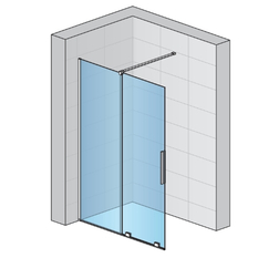 Jednodílné posuvné dveře Ronal Amalia s pevnou stěnou v rovině 1200 x 2000 mm, aluchrom/sklo čiré