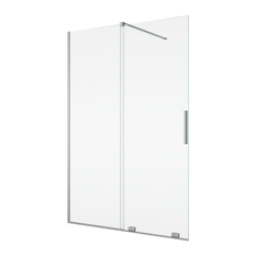 Jednodílné posuvné dveře Ronal Amalia s pevnou stěnou v rovině 1200 x 2000 mm, aluchrom/sklo čiré