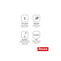 Nástěnný ventil Ravak BM 040.01CR s bidetovou sprškou a integrovaným držákem, chrom