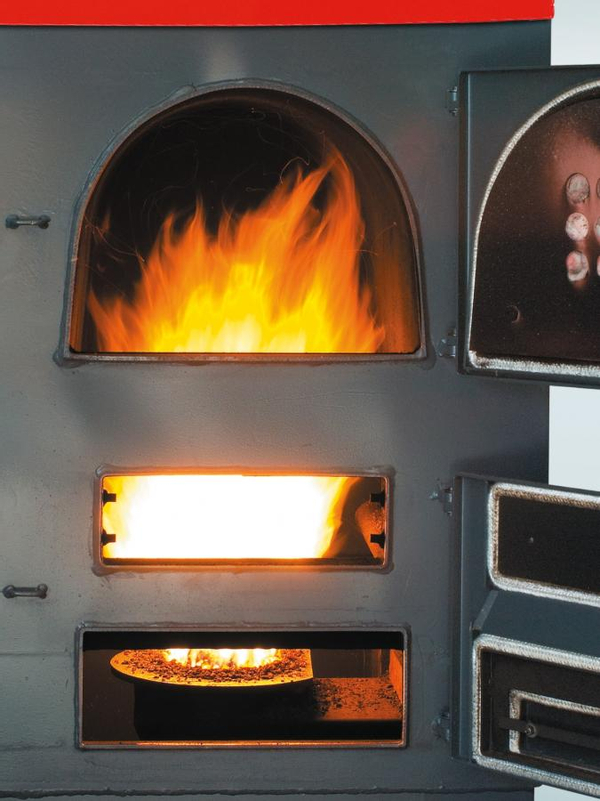 Kotel automatický na pelety a hnědé uhlí Rojek BIO 15, 4,1 - 15 kW, 5. třída, SVT 1399, levý