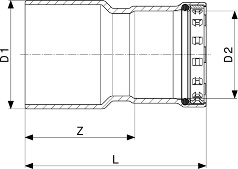 Redukce Viega Megapress S s SC-Contur 4215.1xL 88,9x60,3