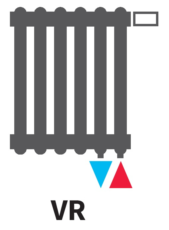 Radiátor článkový Isan Atol C2 600 15 článků, na zeď GTX, 2703 W, bílá, připojení VR