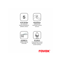 Umyvadlová podomítková baterie Ravak EspiritES 019.10WV.O1.RB07B bez tělesa, White Velvet