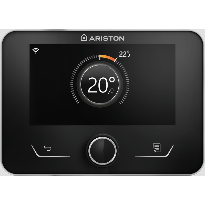 Pokojový regulátor/termostat e-BUS Ariston Sensys HD, modulační, barevný displej, CZ komunikace, časový program TOP a TV, černá
