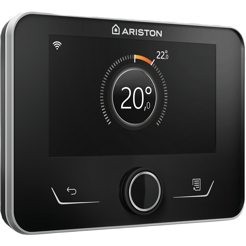 Pokojový regulátor/termostat e-BUS Ariston Sensys HD, modulační, barevný displej, CZ komunikace, časový program TOP a TV, černá