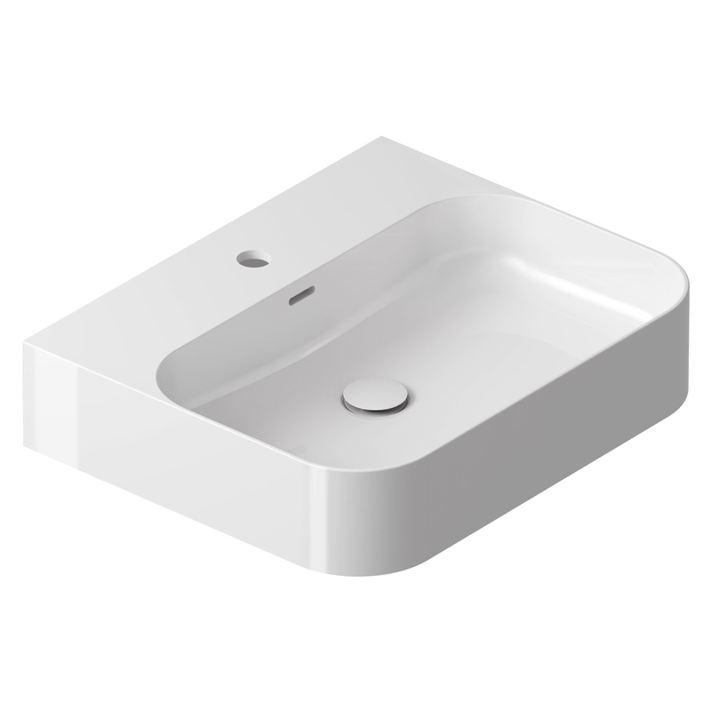 Umyvadlo Ravak Ceramic Slim Wall R 55, s otvorem pro baterii, s přepadem, bílá