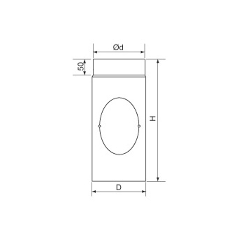 Trubka Almeva 450 mm s čistícím otvorem ORM / 150