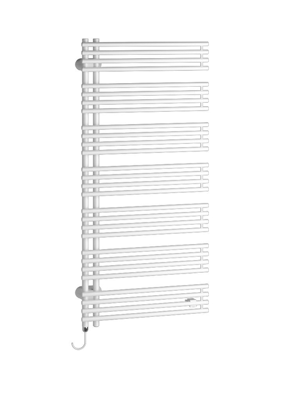 Těleso koupelnové trubkové elektrické Kermi Diveo-E 1320 x 450 mm, elektrosada WFS vlevo 600 W, bílé