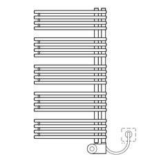 Těleso koupelnové trubkové elektrické Kermi Diveo-E 1700 x 600 mm, elektrosada FKS vpravo 800 W, stříbrné