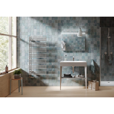 Těleso koupelnové trubkové Kermi Diveo 1320 x 450 mm, levé, připojení středové 567 W, stříbrné