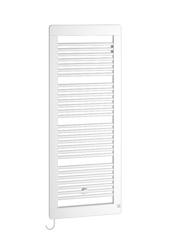 Těleso koupelnové trubkové elektrické Kermi Credo Plus-E 973 x 750 mm, elektrosada WKS vlevo 600 W, bílé