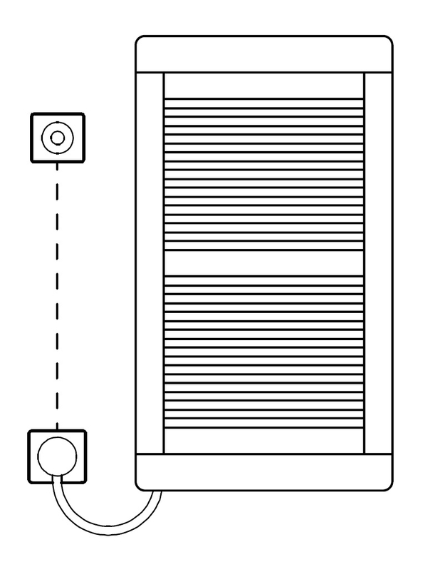 Těleso koupelnové trubkové elektrické Kermi Credo Plus-E 1429 x 550 mm, elektrosada WKS vlevo 800 W, stříbrné