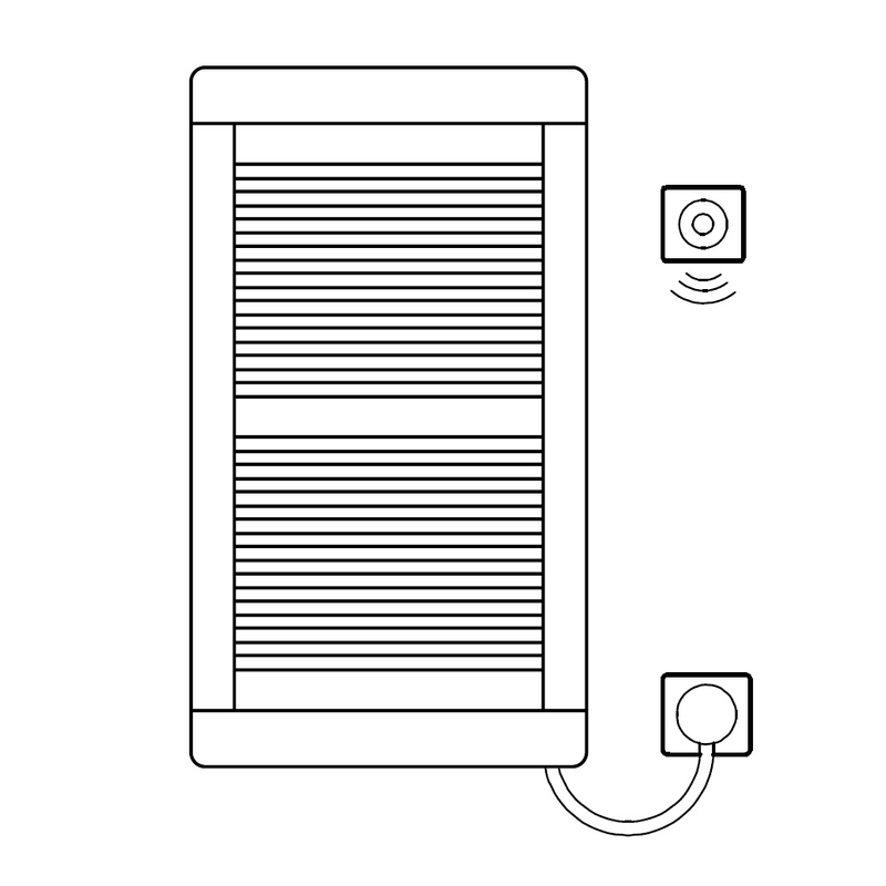 Těleso koupelnové trubkové elektrické Kermi Credo Plus-E 1733 x 550 mm, elektrosada WFS vpravo 800 W, stříbrné