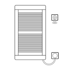 Těleso koupelnové trubkové elektrické Kermi Credo Plus-E 1733 x 550 mm, elektrosada WFS vpravo 800 W, stříbrné