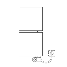 Těleso designové elektrické Kermi Signo-E 1710 x 540 mm, elektrosada FKS vpravo 800 W, stříbrné