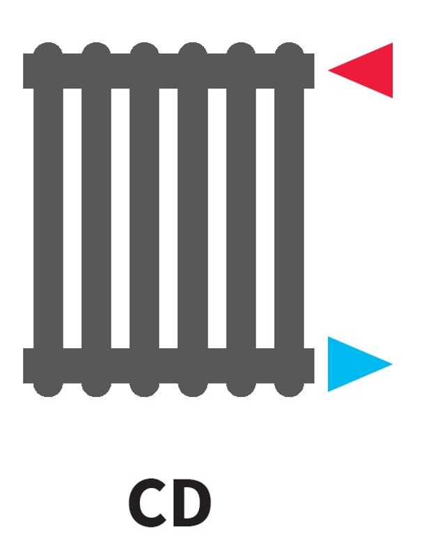 Radiátor článkový Isan Atol C5 500 27 článků, na zeď GTX, 2067 W, bílá, připojení CD