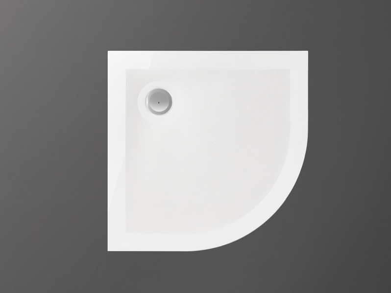 Vanička sprchová z litého mramoru Kermi Koralle RXD čtvrtkruhová 900 x 900 x 30 mm, bílá s protiskluzovou ochranou anti-slip