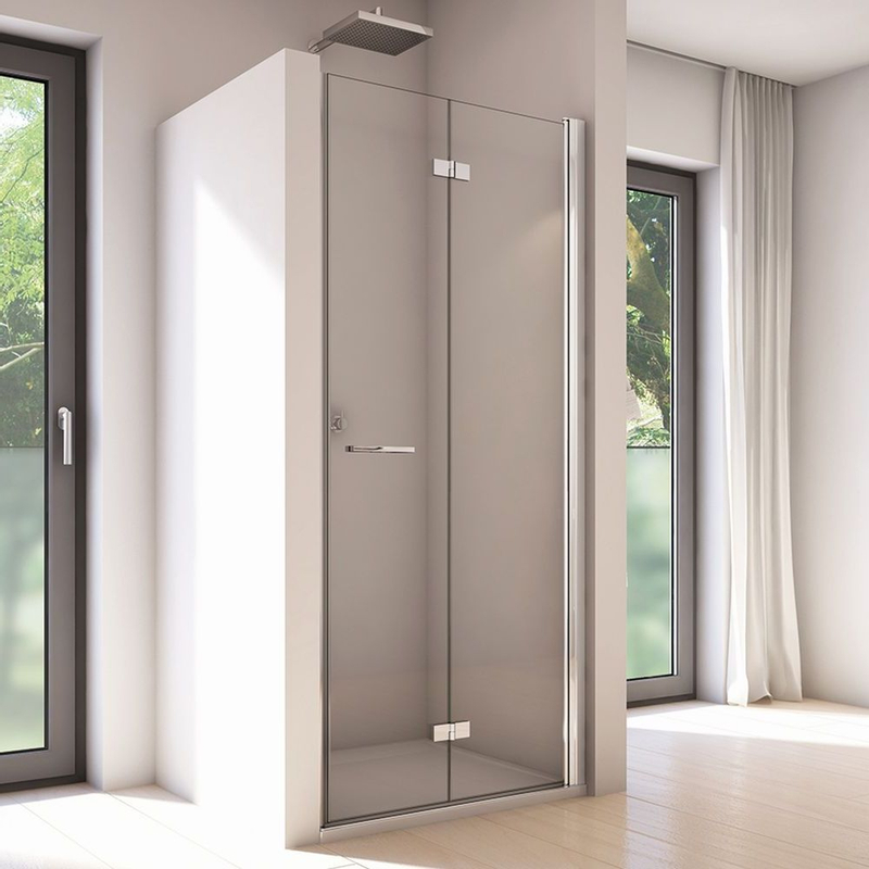 Dvoudílné skládací dveře Ronal Solino pravé / 1 strana rohového vstupu 1000 x 2000 mm, aluchrom/sklo čiré