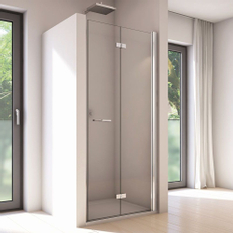 Dvoudílné skládací dveře Ronal Solino pravé / 1 strana rohového vstupu 1000 x 2000 mm, aluchrom/sklo čiré