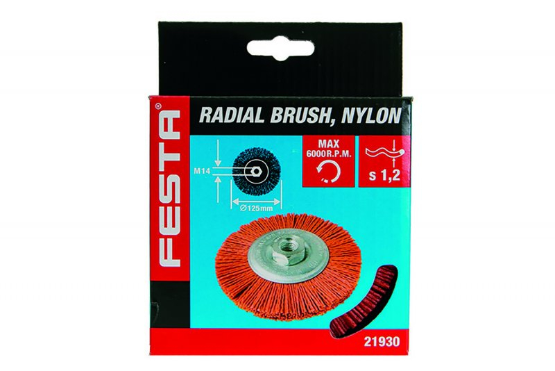Kartáč rotační radiální FESTA 21930 nylon 125mm M14